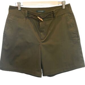 Lauren Ralph Lauren Military Green Rope and Gold Toggle Shorts - Women's 10